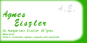 agnes eiszler business card